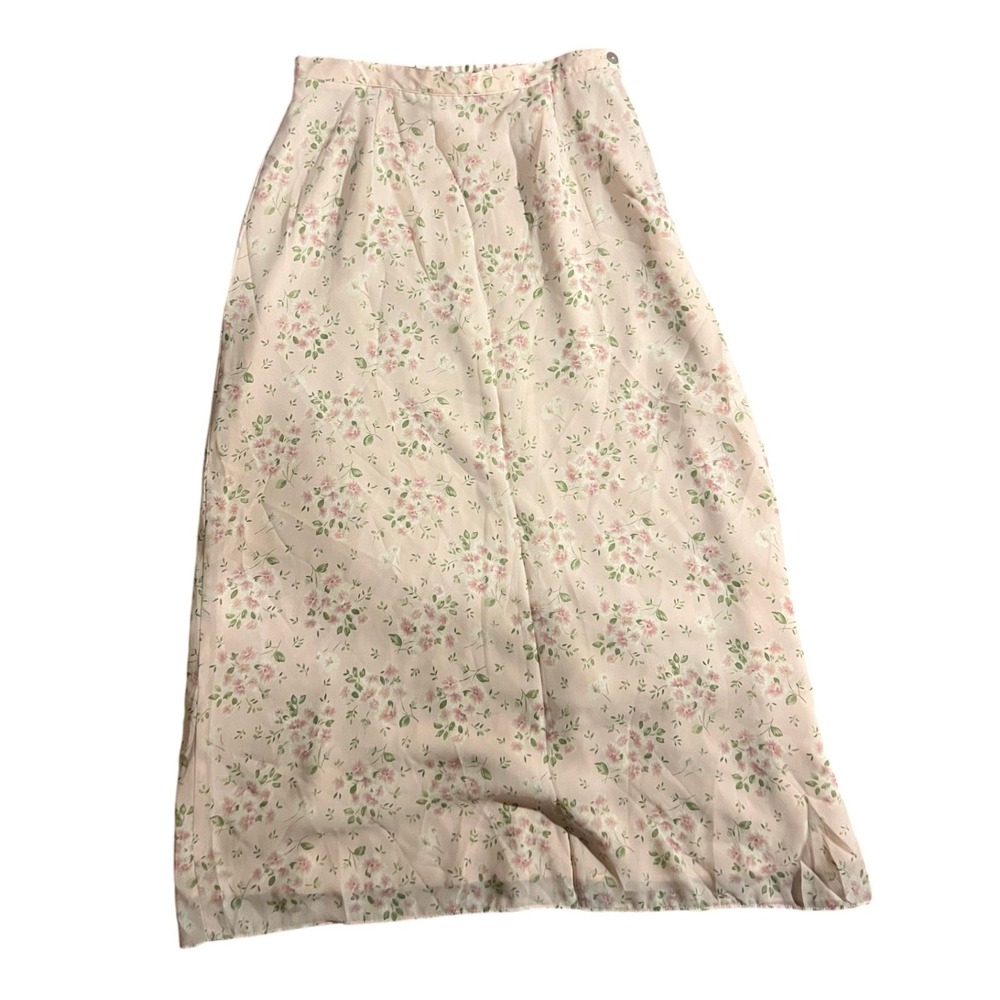 Vintage Eagles Eye Floral Maxi‎ Skirt Women's Size 12 Pink